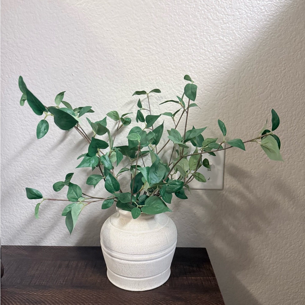 Hearth & Hand Greenery in Elegant Cream Vase